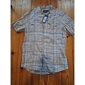 vineyard vines Shirt Mens Small S Button Down Tan Board NEW